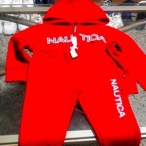 Red Nautica sweat suit